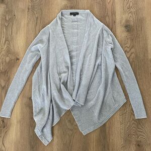 Ann Taylor Draped Gray Cashmere Cardigan